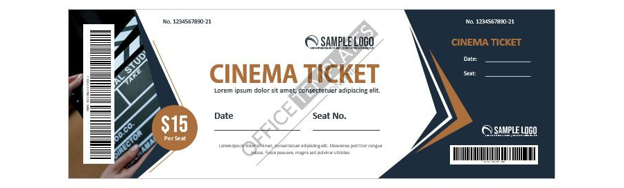 Download Editable Cinema Ticket Format - MS Word