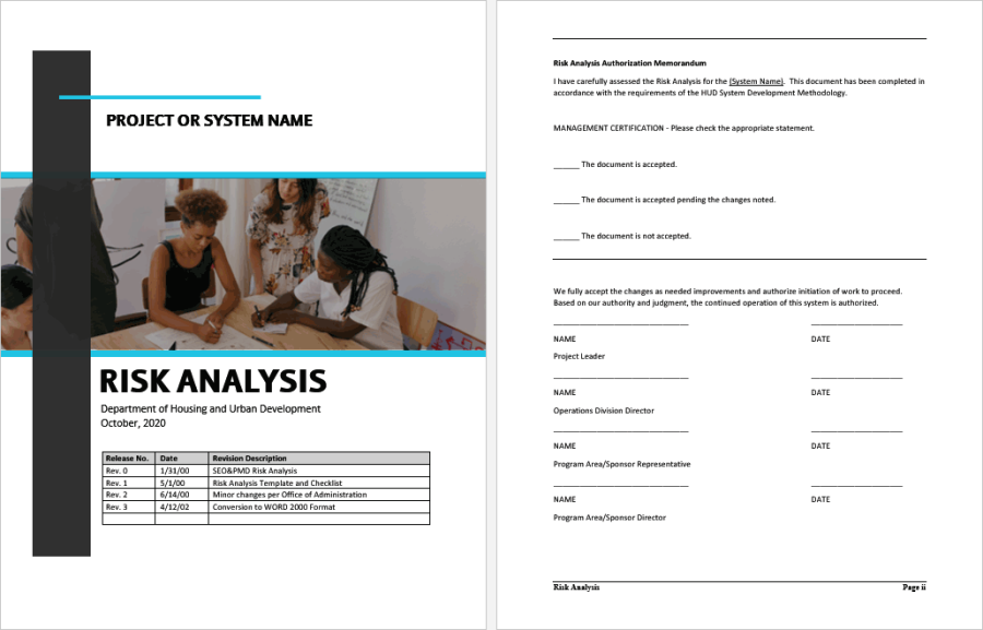 Risk Analysis Template for MS Word