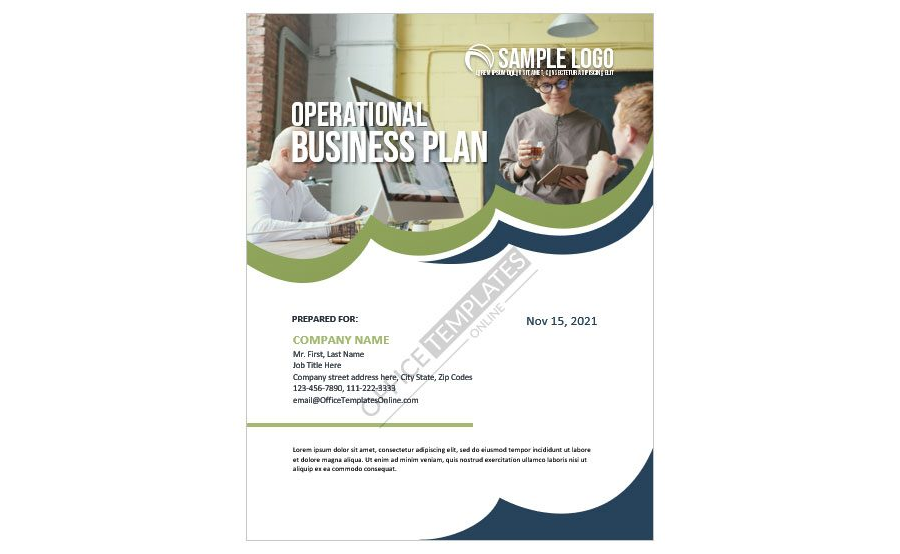 Download Operations Business Plan Cover Page Template for Microsoft Word