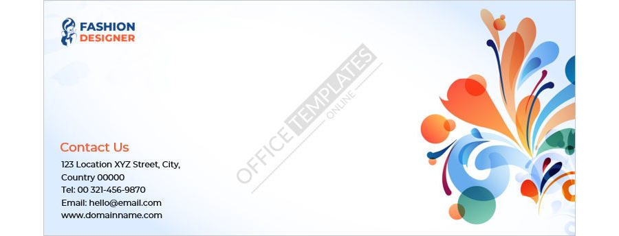 Fashion Designer Envelope Template in MS Word format