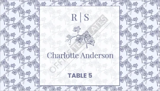 Classic Monogrammed Place Card Template