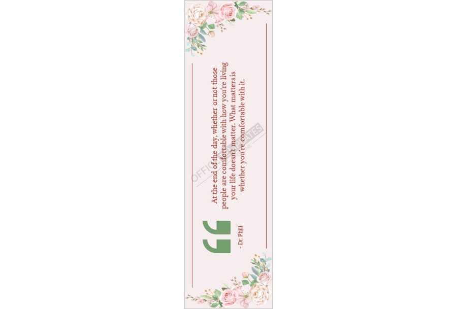 Bookmark Template with Inspirational Quote in MS Word