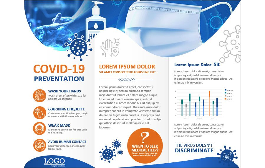 Download COVID-19 Awareness Tri-Fold Brochure for MS Word