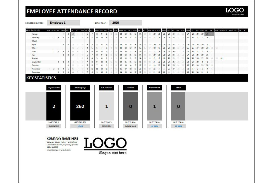 Download Employee Attendance Sheet/Tracker Template
