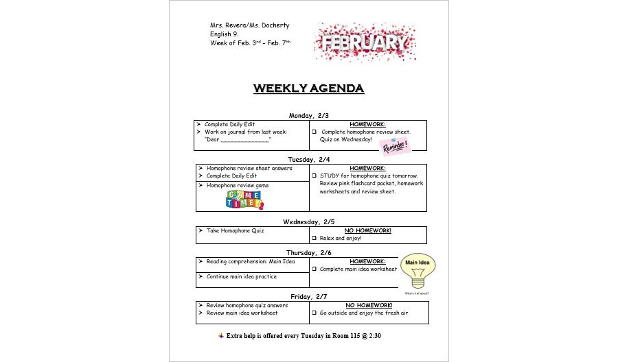 Main Idea English Worksheet Template in MS Word Format