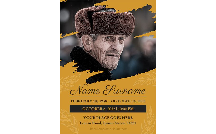 Funeral Announcement Flyer Template in MS Word