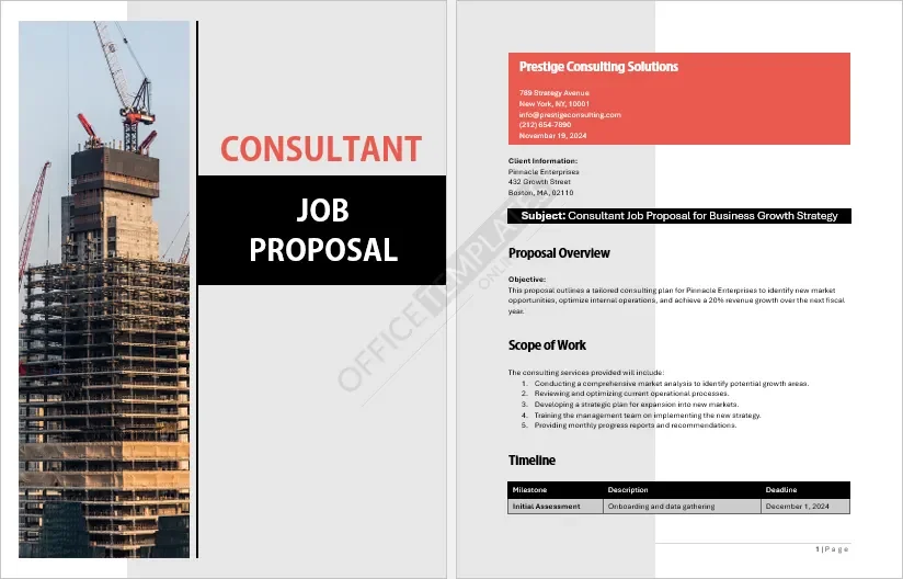 Consultant Job Proposal Template
