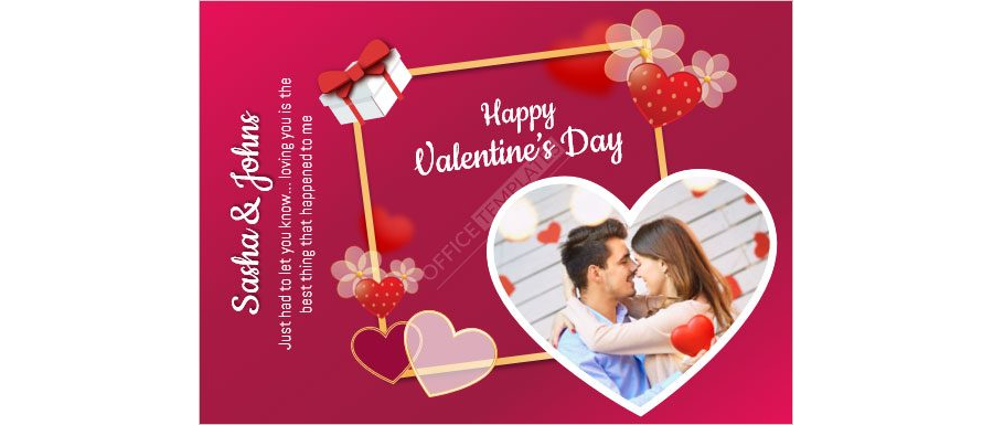 Download Photo Valentine's Day Card Template in MS Word