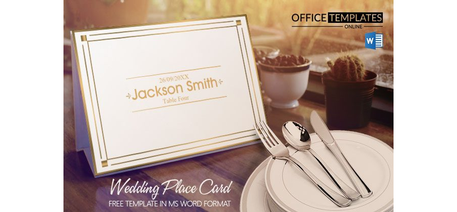 Wedding Place Card Template in MS Word - 1