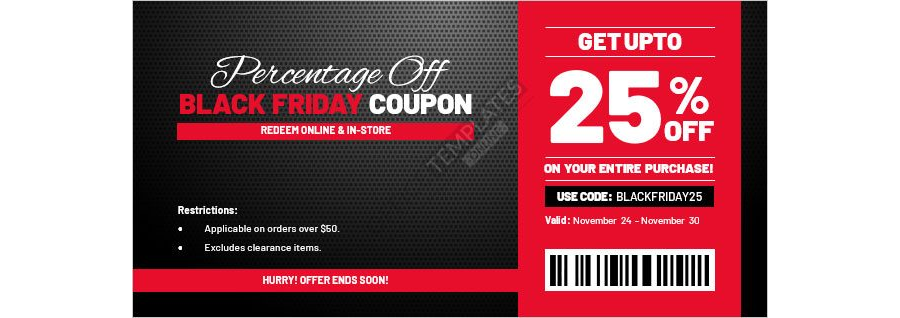 Percentage-Off Black Friday Coupon Template