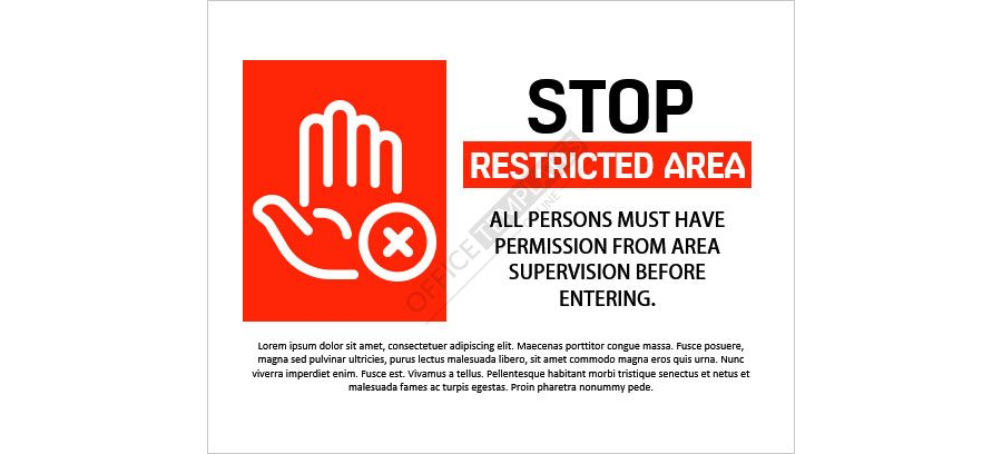 Download Restricted Area - Get permission before entering Outdoor Sign for Microsoft Word