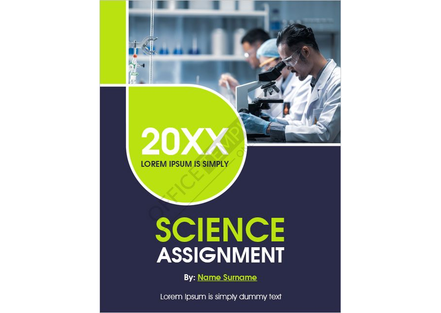 Cover Page Template Best for Science Assignment Projects