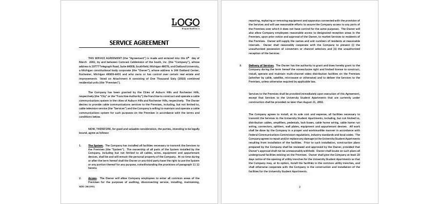 Download Cabel Installation Service Agreement Template