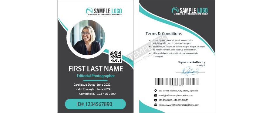 Editorial Photographer ID Card Template in MS Word