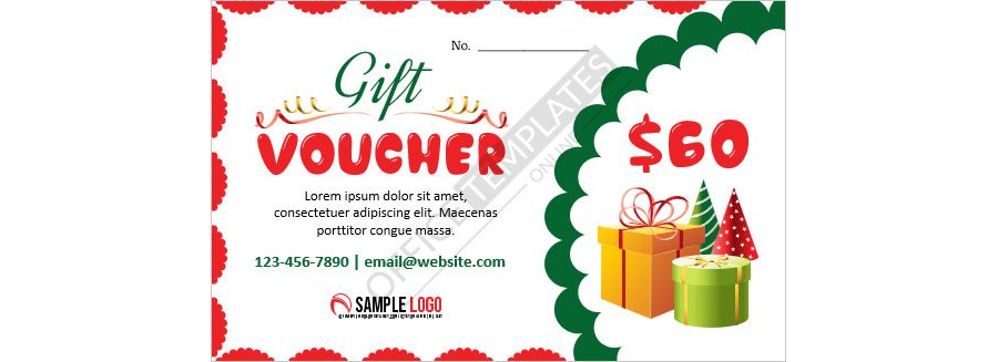 Christmas Gift Voucher Design for MS Word