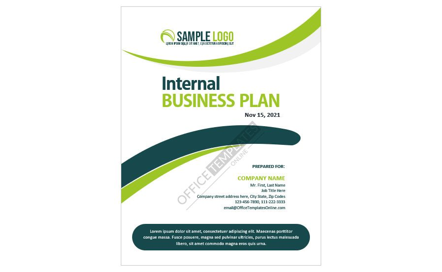 Download Curvy Cover Page Design for Internal Business Plan in MS Word