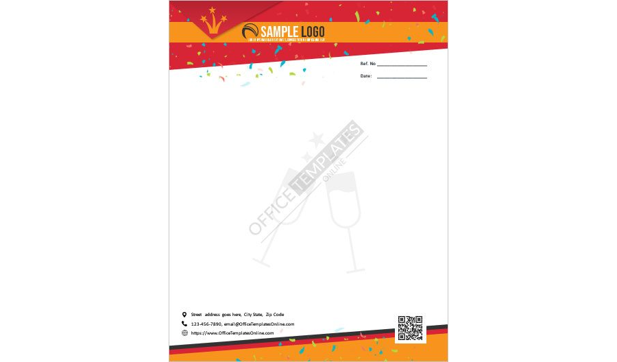 Download Party Planner Company Letterhead Design for MS Word