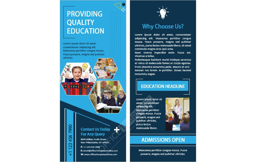 Download Educational Rack Card Template for Microsoft Word