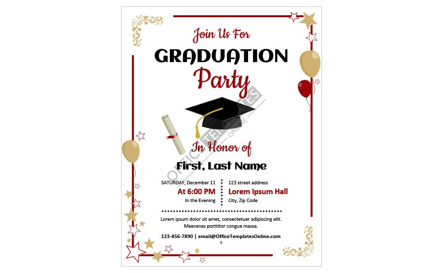Download Graduation Party Announcement & Invitation Flyer in MS Word