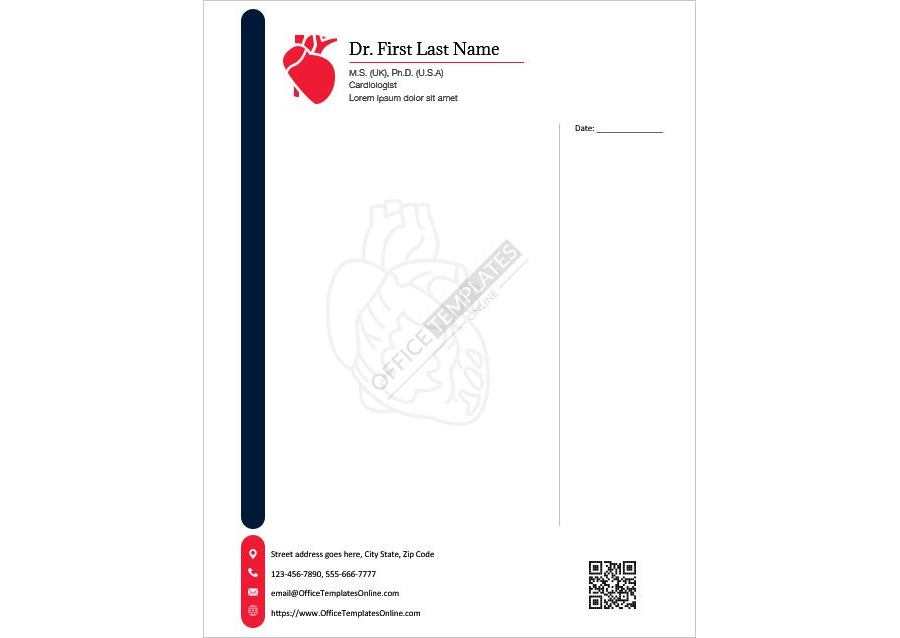 Download Cardiologist Letterhead Template for MS Word