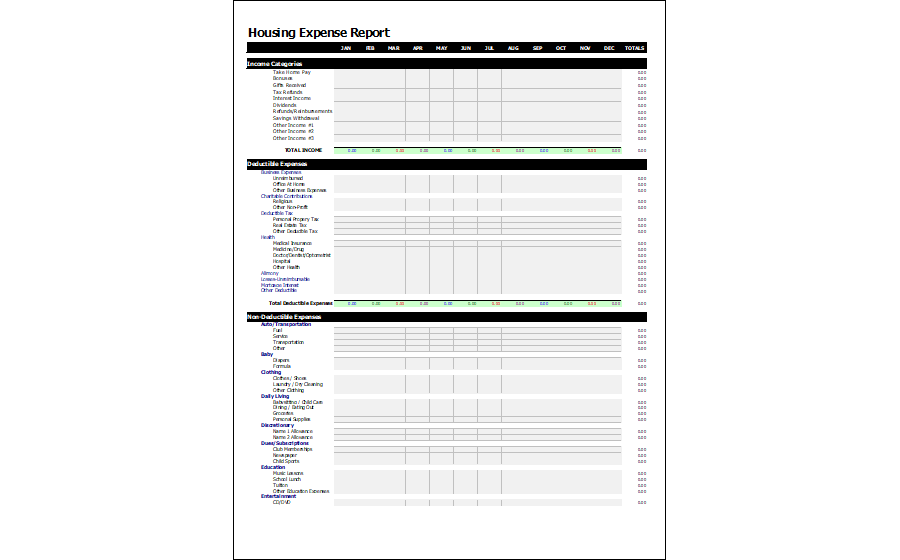 Housing Expense Report