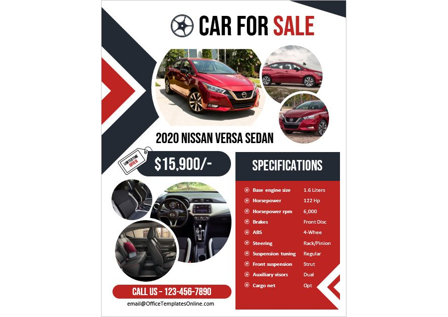 Download Car for Sale Flyer in Microsoft Word