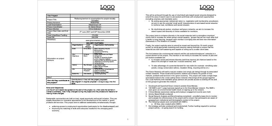 Download Project Status Report Template