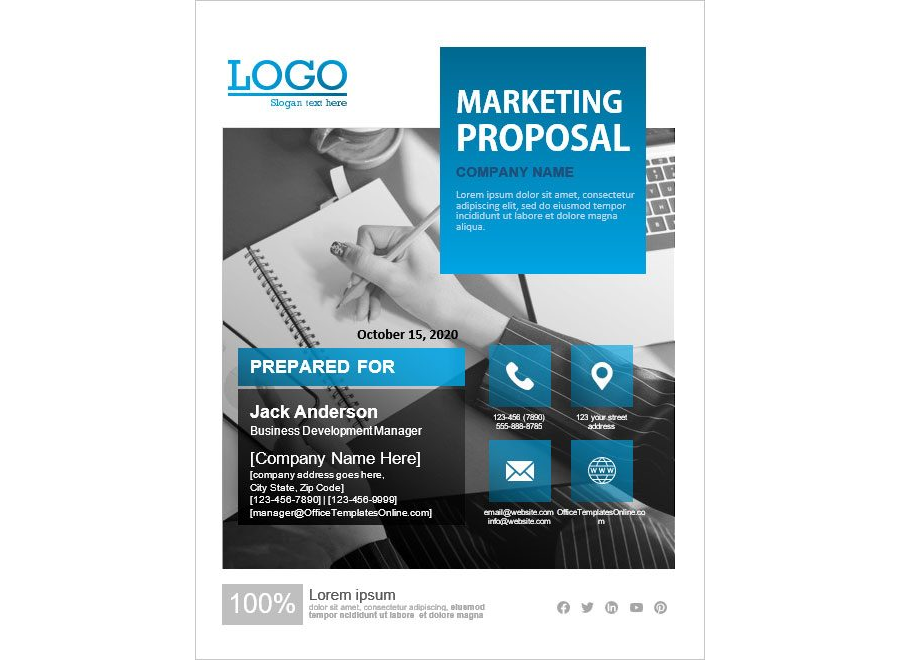 Download Sample Accounting Proposal Template with Beautiful Cover Page
