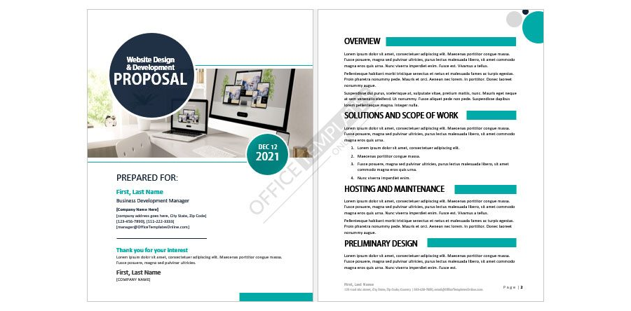 Download Website Design & Development Proposal Template for IT Company - [DOC]
