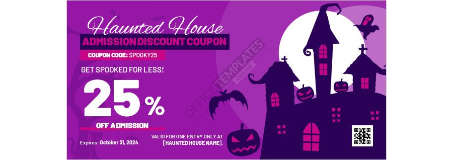 Haunted House Admission Discount Coupon Template