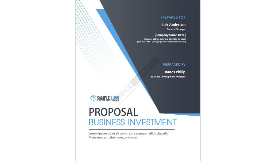 Startup Investment Proposal Design Sample in MS Word