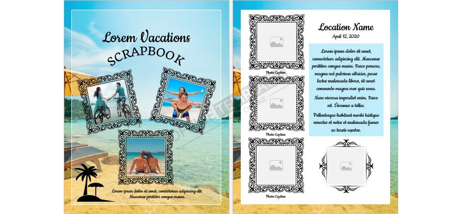 Vacation Scrapbook Template for MS Word