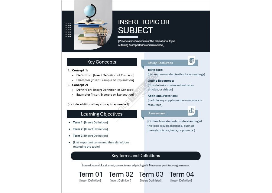 Educational Fact Sheet Template