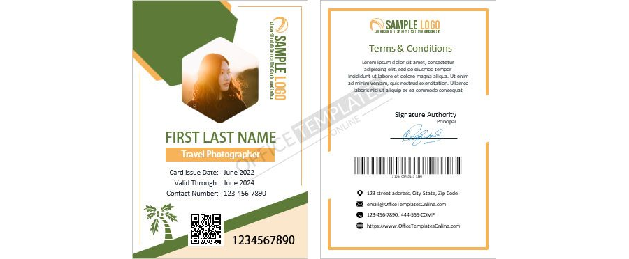 Travel Photographer ID Card Template in MS Word