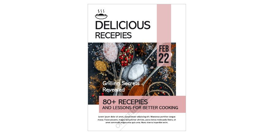 Download Cover Page Template for Cooking Magazine - MS Word