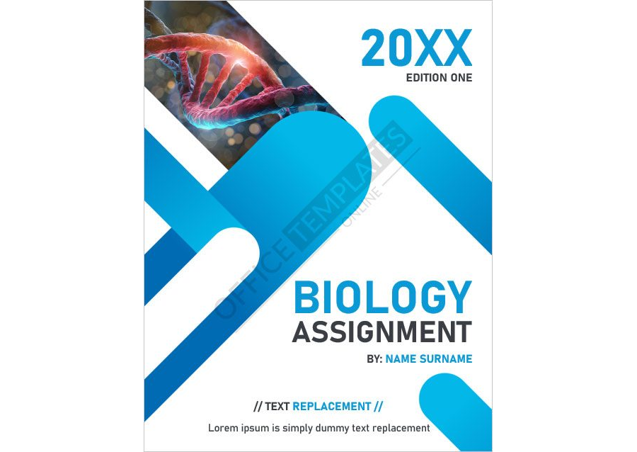 Cover Page template for any Biology Assignment in MS Word