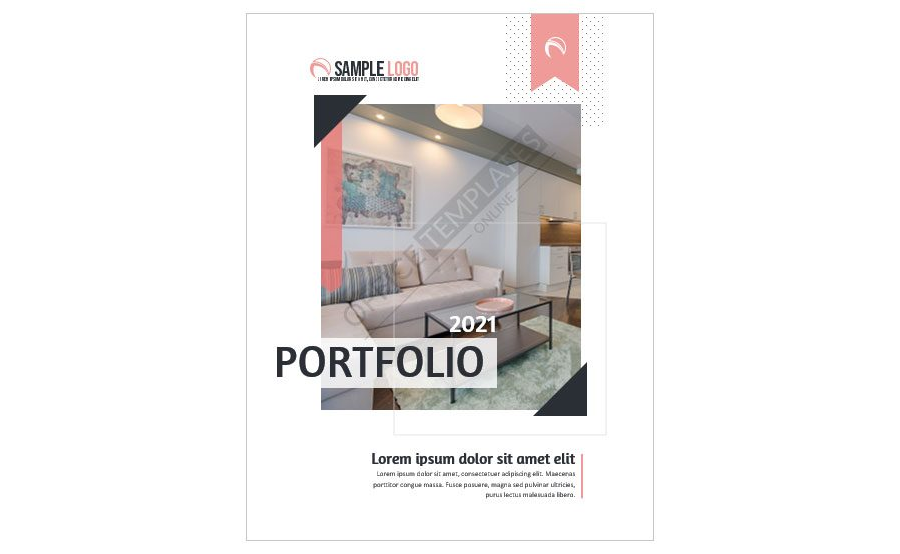 Download Interior Design Portfolio Cover Page for Microsoft Word