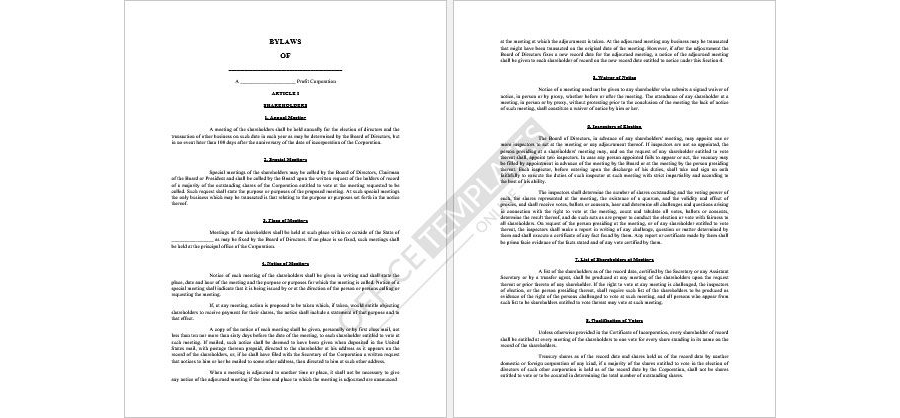 Sample Corporate Bylaws Format 24