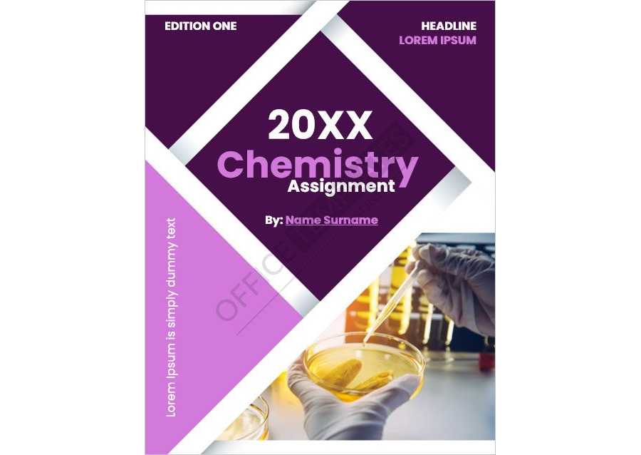 Cover Page template for any Chemistry Assignment in MS Word