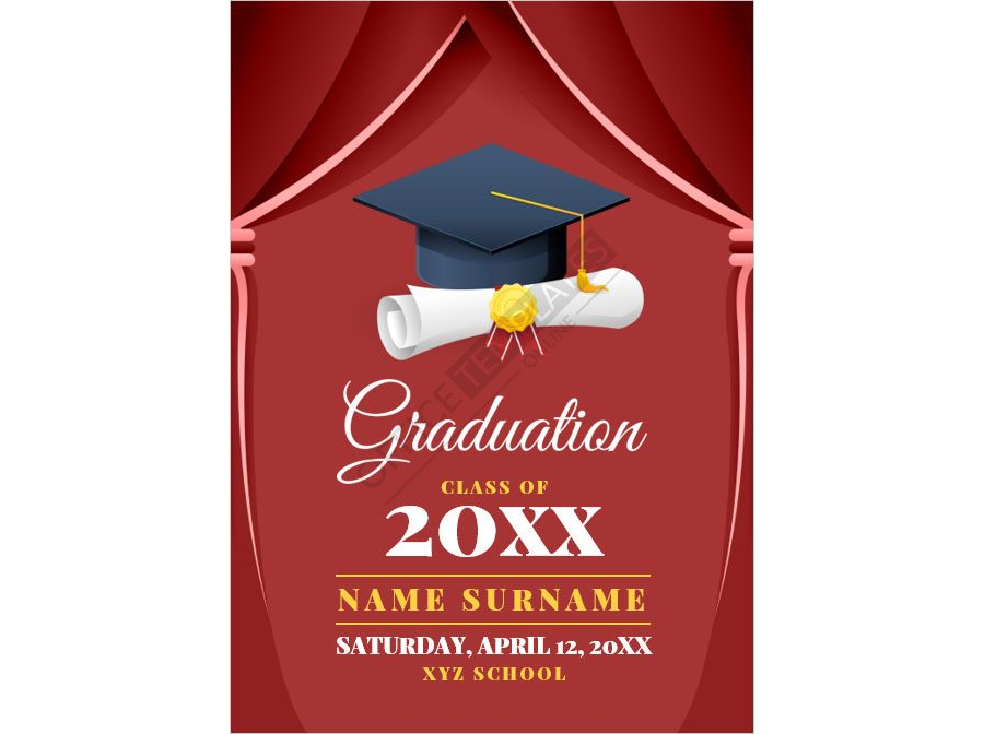 School Graduation Party Invitation Template in MS Word Format