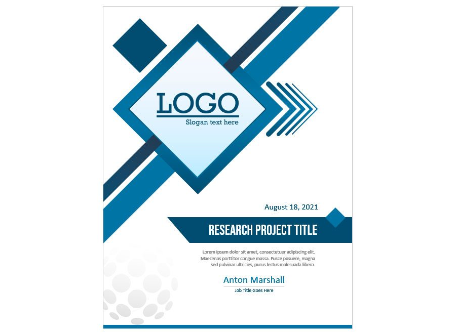 Download Cover Page for Research Paper for MS Word