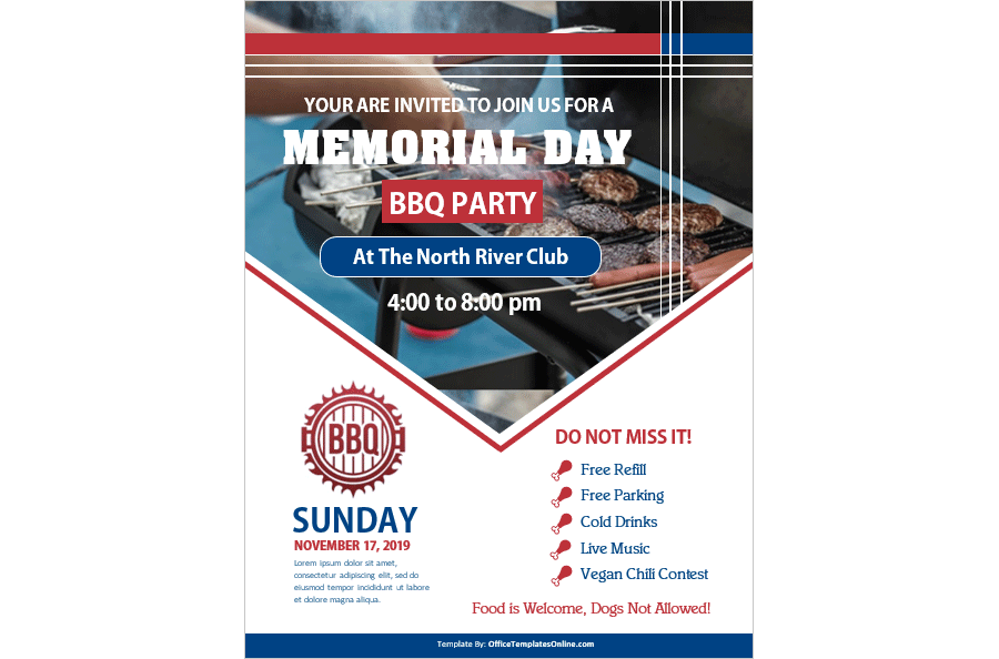 Memorial Day BBQ flyer (PDF Version)