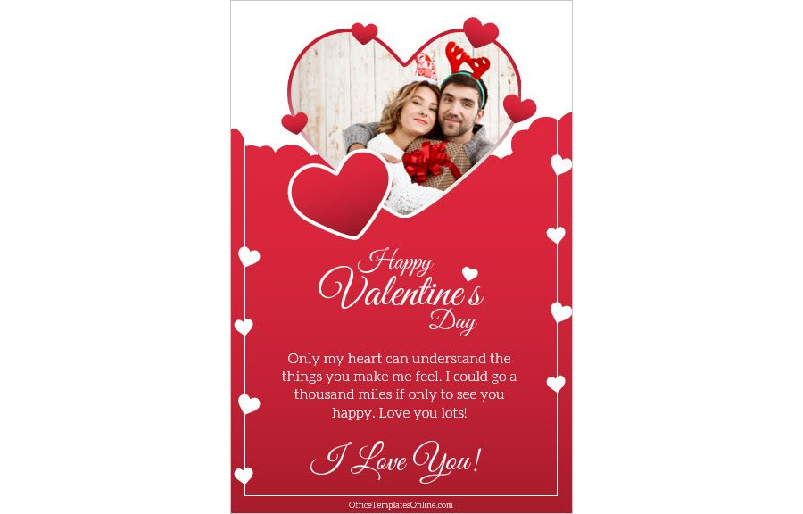 Download I love you Valentine's Day Love card for MS Word