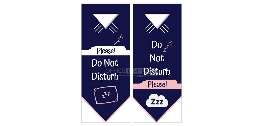 Download Sleeping - Do Not Disturb Door Hanger Template