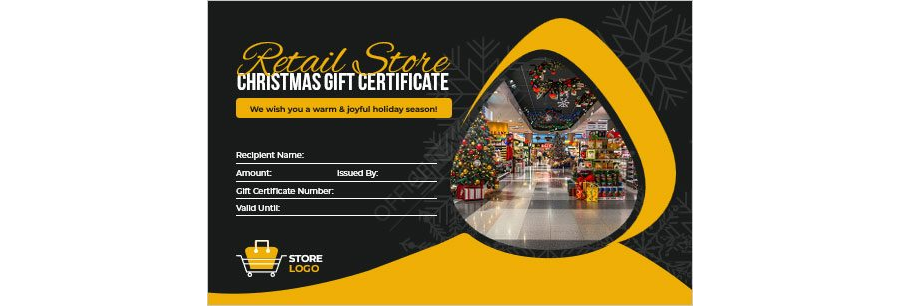 Retail Store Christmas Gift Certificate Template