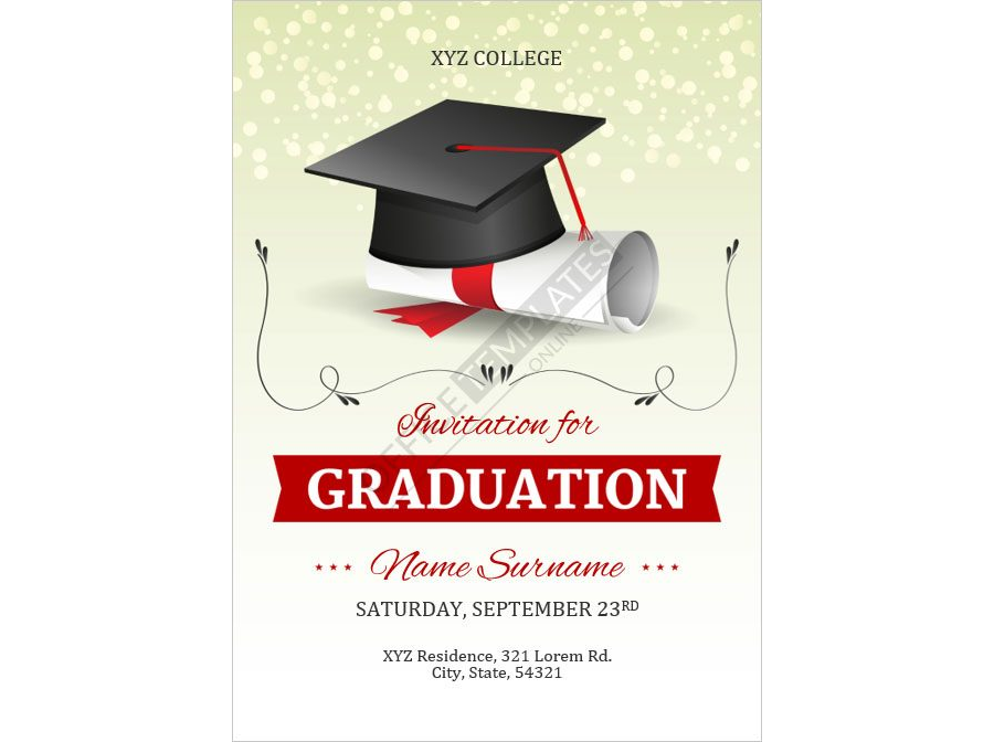 College Graduation Invitation Template in MS Word Format
