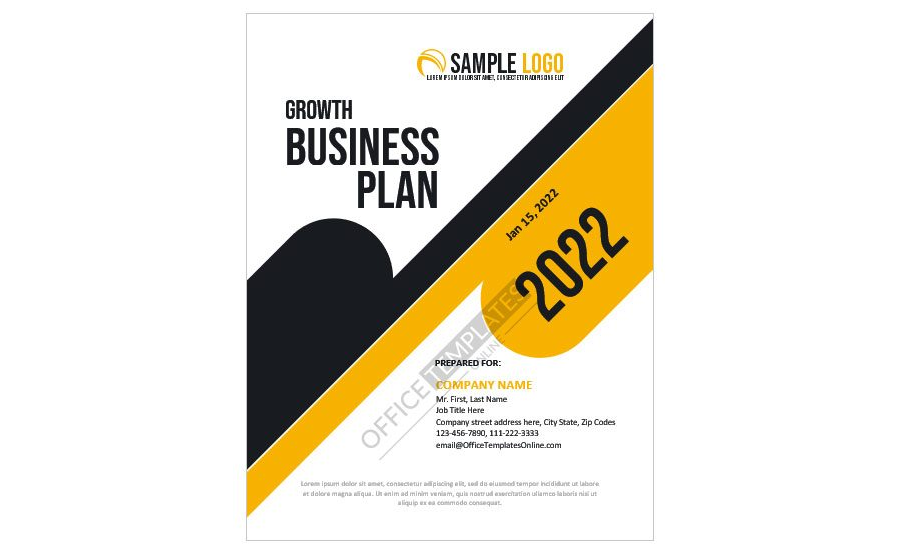 Download Growth Business Plan Cover Page Template in Microsoft Word