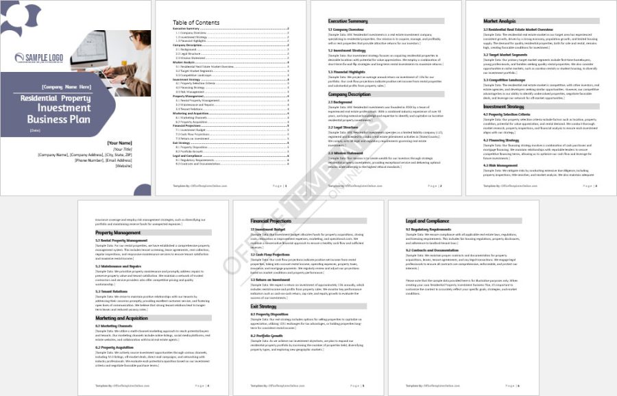 Residential Property Investment Business Plan Template