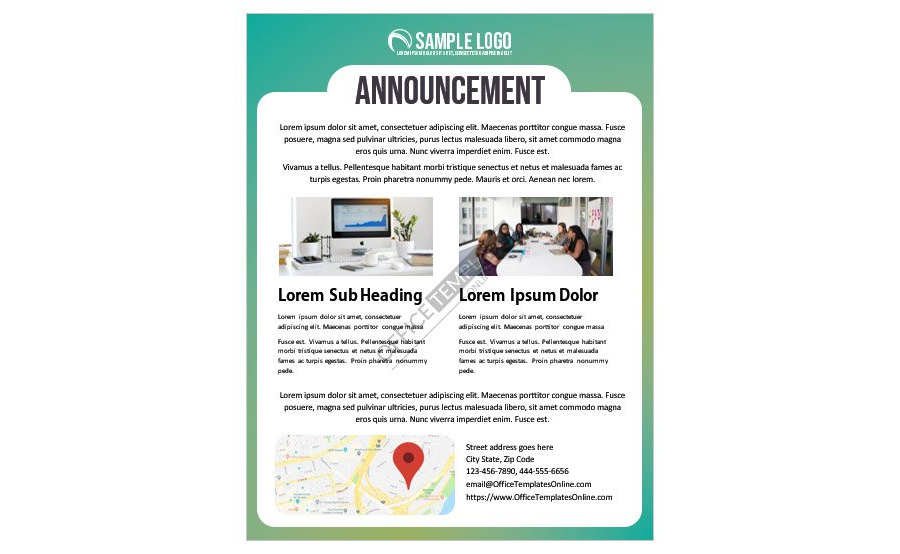 Download Newsletter Format for Announcement of Updates - MS Word