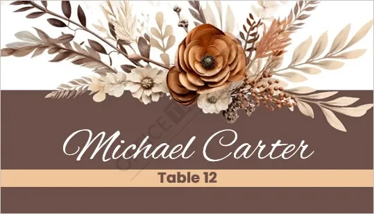 Rustic Kraft Style Place Card Template